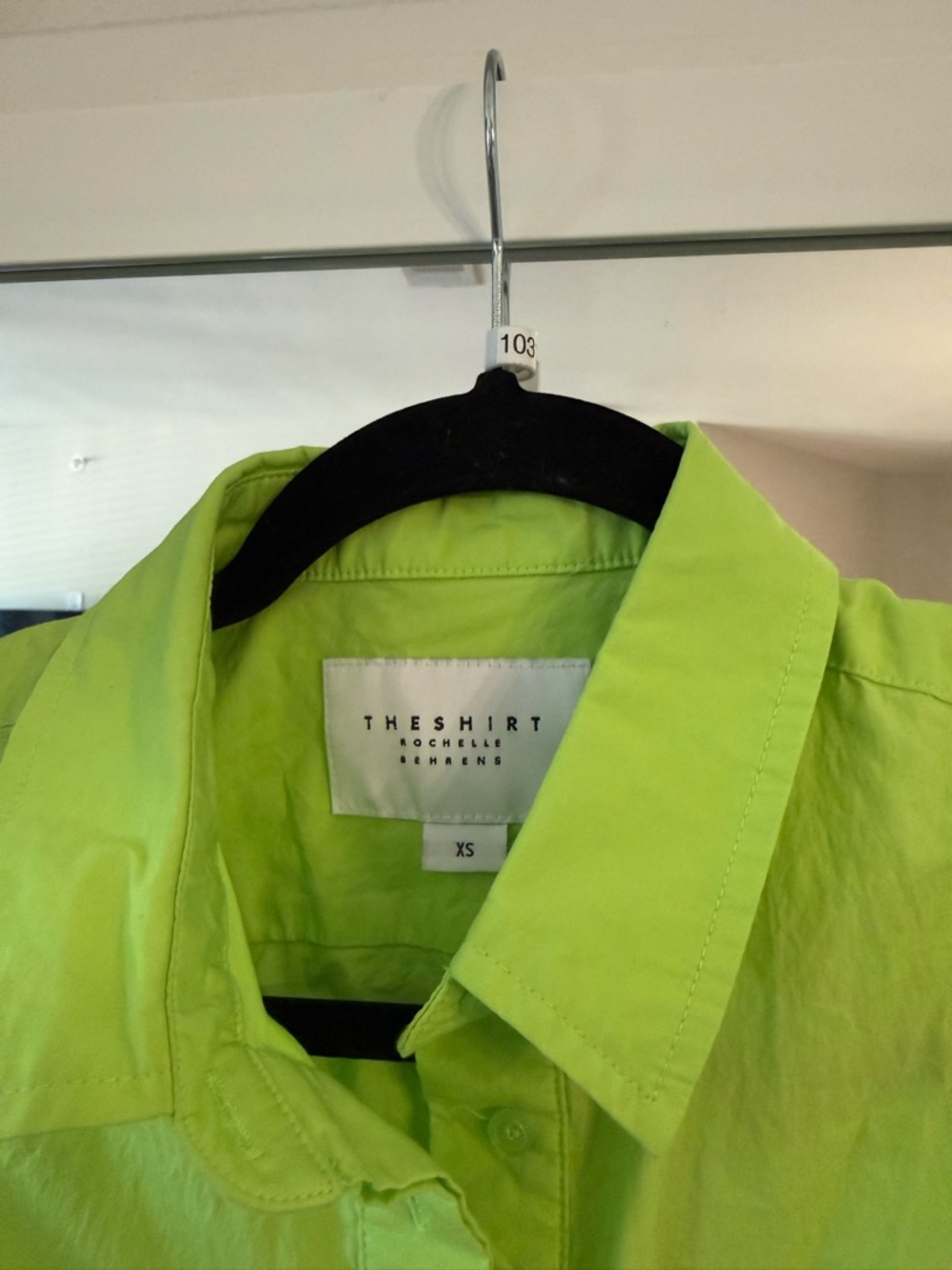 THE SHIRT Rochelle Behrens Neon Green Sleeveless Shirt Dress XS Button Front - Picture 3 of 5